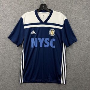 Adidas Mens NYSC New York Soccer Club Climalite Jersey Navy White Large #1